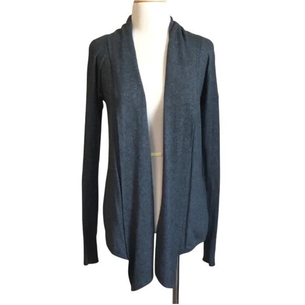 EXPRESS Womens Small Charcoal Grey Lightweight Open Cardigan Cashmere Blend Cozy